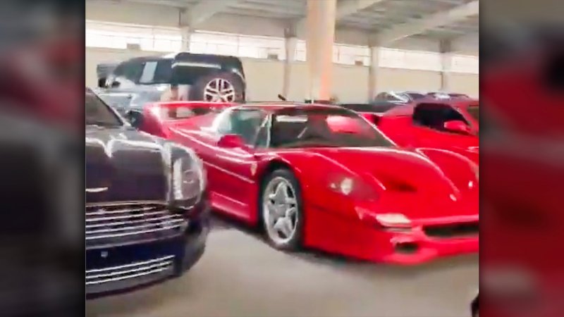 red ferrari f50 in bashar al-assad's secret car collection