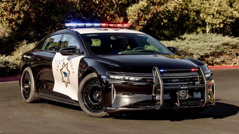 The Lucid Air Cop Car Rides on Steelies and That’s the Best Part of It