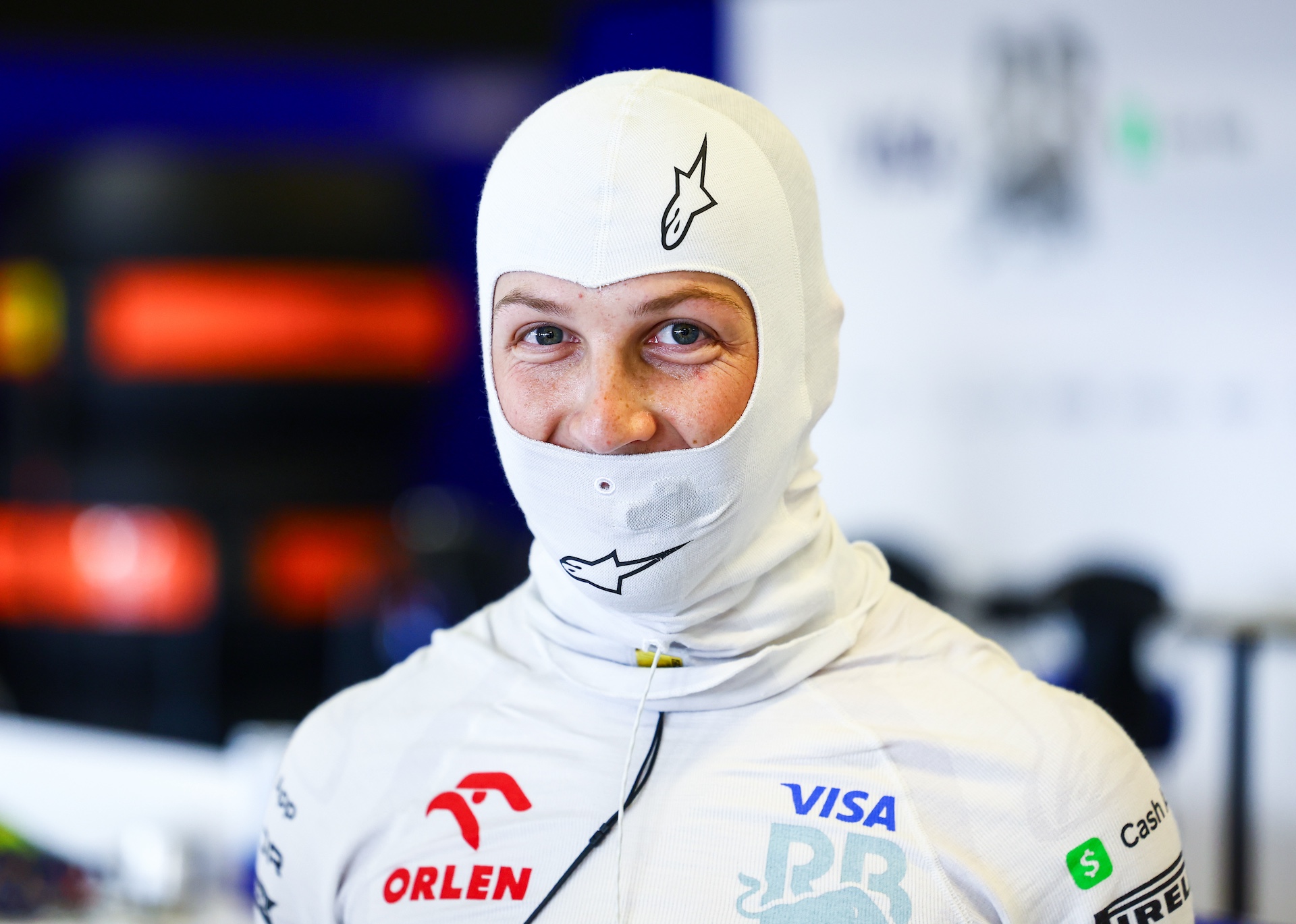 ABU DHABI, UNITED ARAB EMIRATES - DECEMBER 10: Liam Lawson of New Zealand and Visa Cash App RB prepares to drive in the garage during Formula 1 testing at Yas Marina Circuit on December 10, 2024 in Abu Dhabi, United Arab Emirates. (Photo by Mark Thompson/Getty Images)