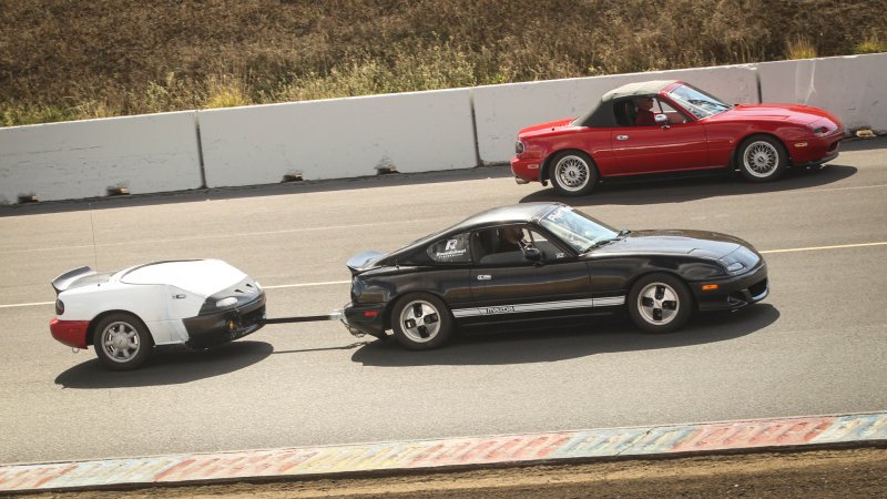Miata and Miata-sized trailer.