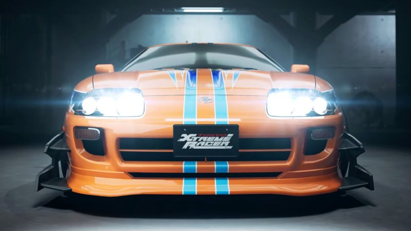 Screenshot from Tokyo Xtreme Racer trailer showing the front of a modified Supra.